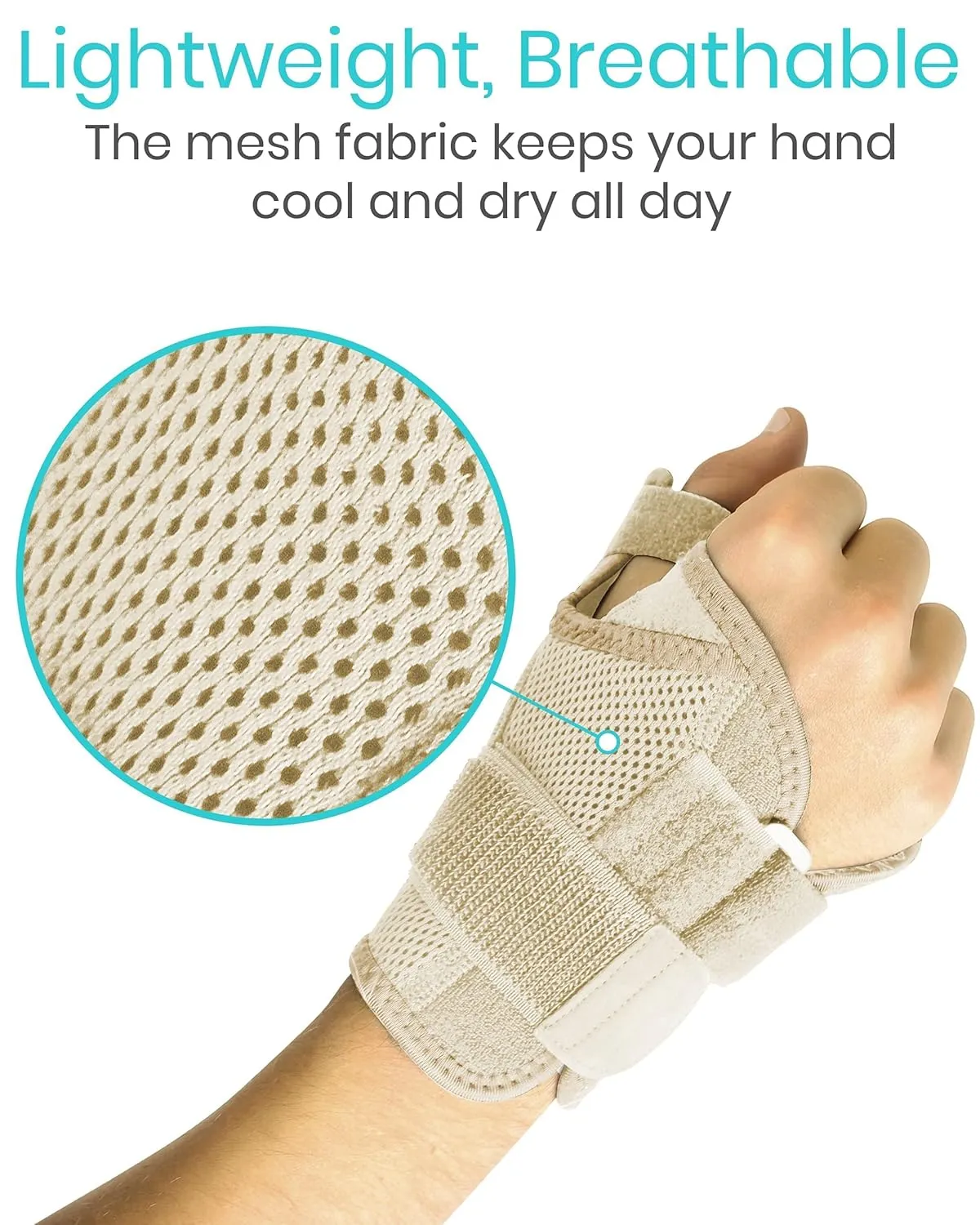Vive Thumb & Wrist Brace for Right or Left Hand - Spica Splint Brace for Carpal Tunnel, Tendonitis, & Arthritis in Hands or Fingers - Compression Support for Women Men - Stabilizer Relief for Bowling