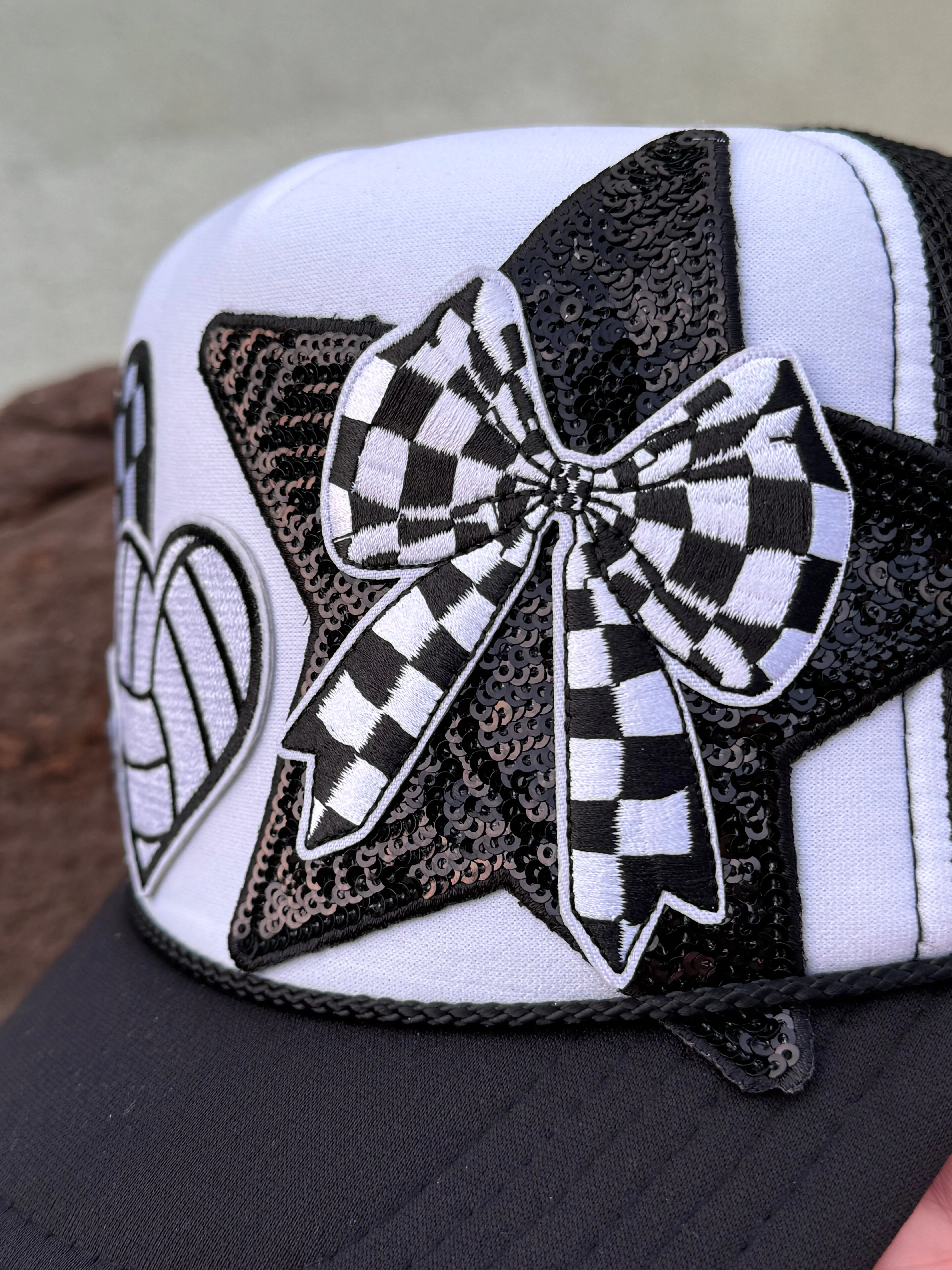Volleyball Checkered Trucker Cap