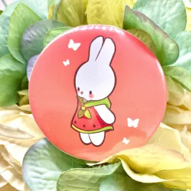Watermelon Bunny Button Pin