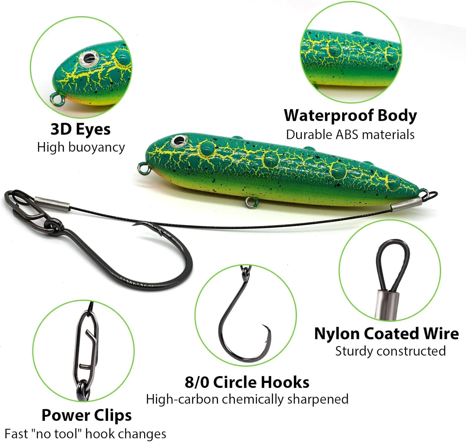 Wondersee Catfish Float Rig Santee Rig Catfish Floats Santee Cooper Catfishing Rig for Bank River Lake with Circle Hooks Catfish Rattling Line Float Catfishing Tackle (Pack of 4)