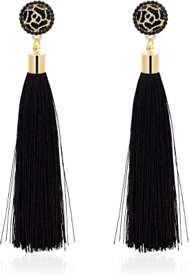 Zealmer Colorful Tassel Earrings For Women Bohemian Long Dangle Drop Statement Earrings Fashion Jewelry For Birthday Christmas Valentines Day Gift