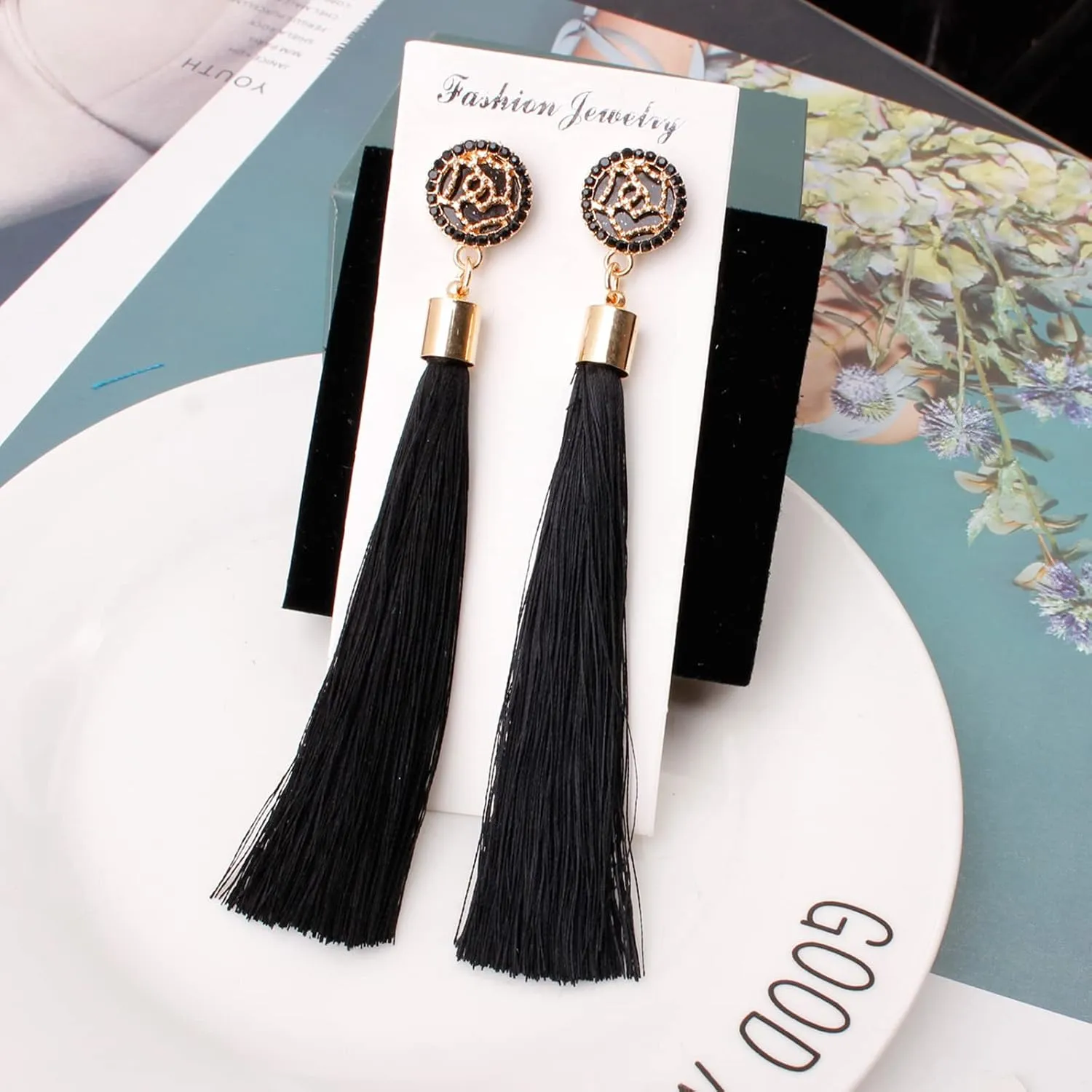 Zealmer Colorful Tassel Earrings For Women Bohemian Long Dangle Drop Statement Earrings Fashion Jewelry For Birthday Christmas Valentines Day Gift